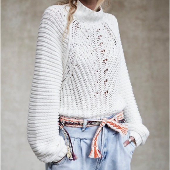 NWT Free People Sweetheart Ivory Sweater - Picture 3 of 3